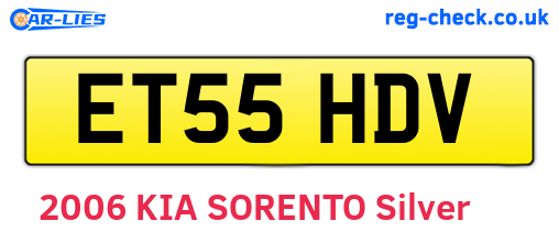 ET55HDV are the vehicle registration plates.