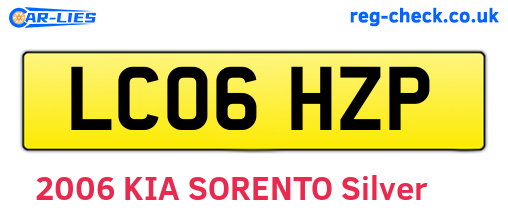 LC06HZP are the vehicle registration plates.