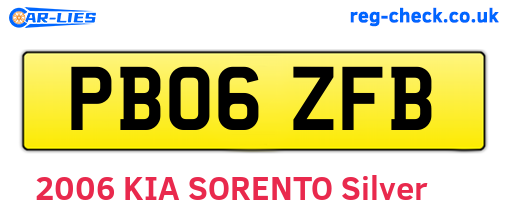 PB06ZFB are the vehicle registration plates.