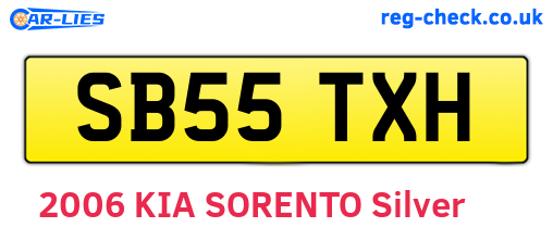 SB55TXH are the vehicle registration plates.