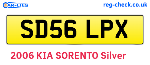 SD56LPX are the vehicle registration plates.