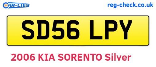 SD56LPY are the vehicle registration plates.