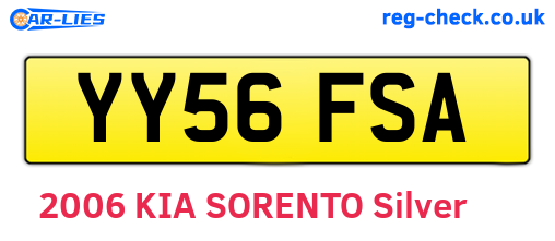 YY56FSA are the vehicle registration plates.