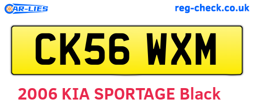 CK56WXM are the vehicle registration plates.