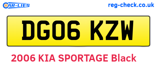 DG06KZW are the vehicle registration plates.