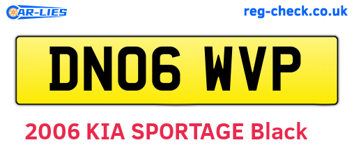 DN06WVP are the vehicle registration plates.