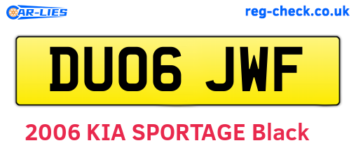 DU06JWF are the vehicle registration plates.
