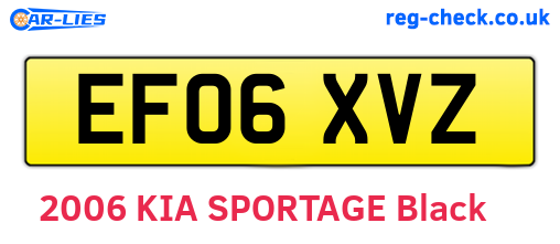 EF06XVZ are the vehicle registration plates.