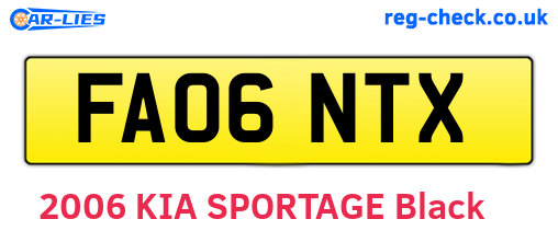 FA06NTX are the vehicle registration plates.