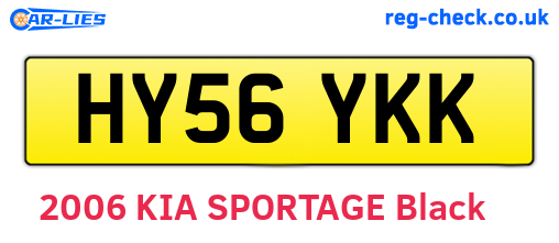 HY56YKK are the vehicle registration plates.