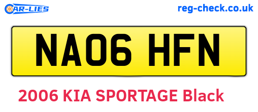 NA06HFN are the vehicle registration plates.