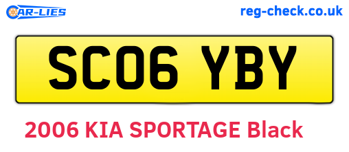 SC06YBY are the vehicle registration plates.