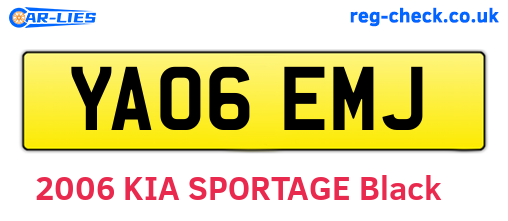 YA06EMJ are the vehicle registration plates.