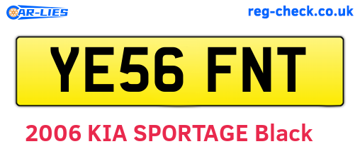YE56FNT are the vehicle registration plates.