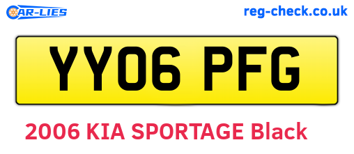 YY06PFG are the vehicle registration plates.