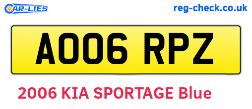AO06RPZ are the vehicle registration plates.