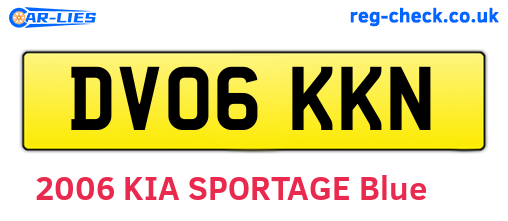DV06KKN are the vehicle registration plates.