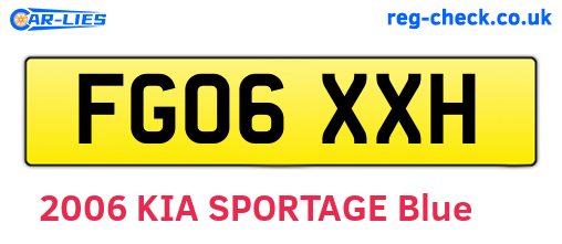 FG06XXH are the vehicle registration plates.