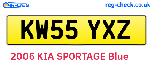 KW55YXZ are the vehicle registration plates.