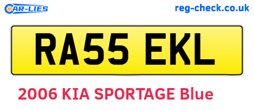 RA55EKL are the vehicle registration plates.