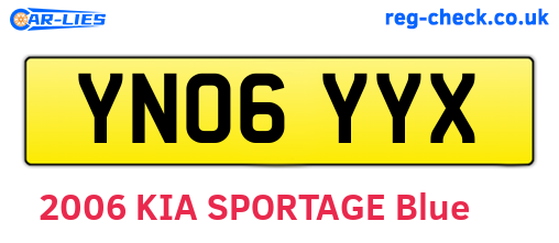 YN06YYX are the vehicle registration plates.