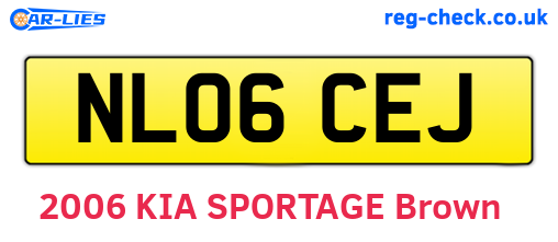 NL06CEJ are the vehicle registration plates.