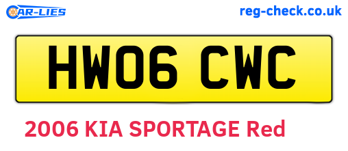 HW06CWC are the vehicle registration plates.