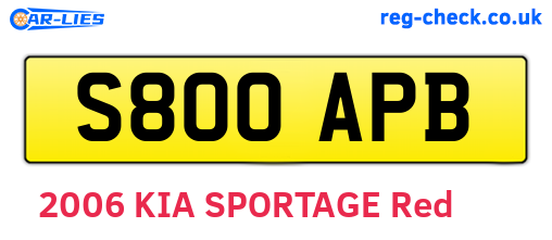 S800APB are the vehicle registration plates.