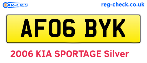 AF06BYK are the vehicle registration plates.