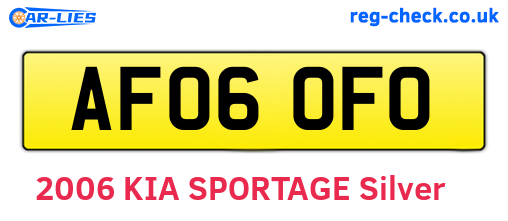 AF06OFO are the vehicle registration plates.