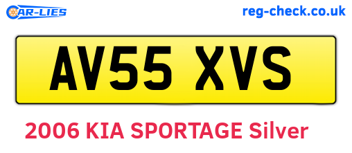 AV55XVS are the vehicle registration plates.