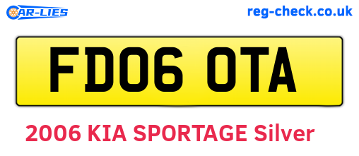 FD06OTA are the vehicle registration plates.