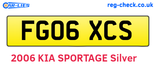 FG06XCS are the vehicle registration plates.