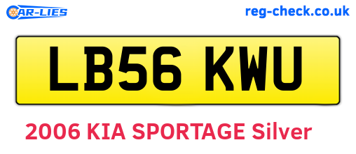 LB56KWU are the vehicle registration plates.