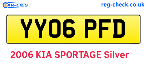 YY06PFD are the vehicle registration plates.
