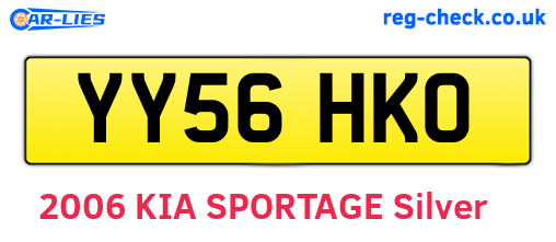 YY56HKO are the vehicle registration plates.