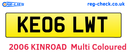 KE06LWT are the vehicle registration plates.