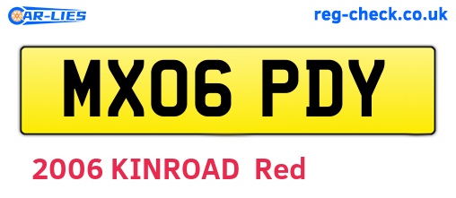 MX06PDY are the vehicle registration plates.