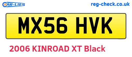 MX56HVK are the vehicle registration plates.