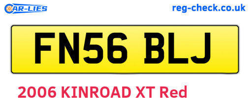 FN56BLJ are the vehicle registration plates.