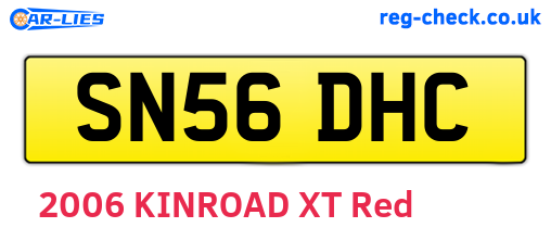 SN56DHC are the vehicle registration plates.