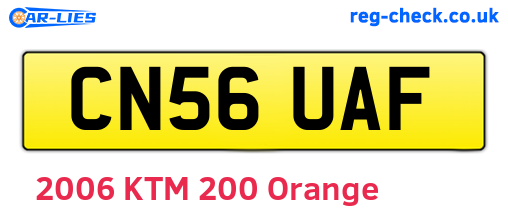 CN56UAF are the vehicle registration plates.