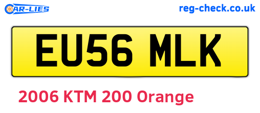 EU56MLK are the vehicle registration plates.