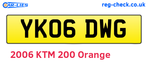 YK06DWG are the vehicle registration plates.