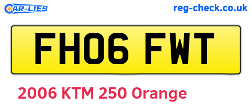 FH06FWT are the vehicle registration plates.