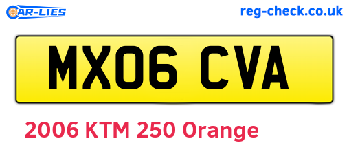 MX06CVA are the vehicle registration plates.
