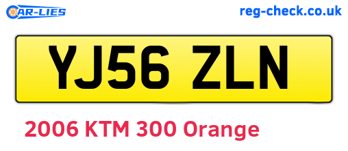 YJ56ZLN are the vehicle registration plates.