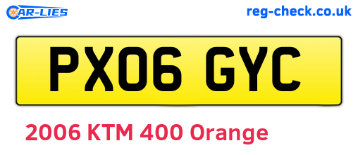 PX06GYC are the vehicle registration plates.