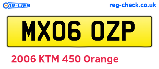 MX06OZP are the vehicle registration plates.