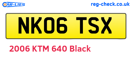 NK06TSX are the vehicle registration plates.